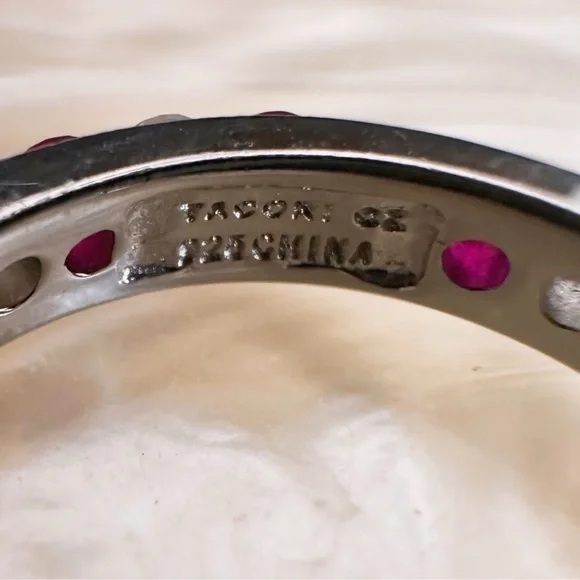 Tacori IV Ruby Eternity Band Ring Epiphany Size 6 simulated Diamonique QVC CZ - Picture 4 of 5
